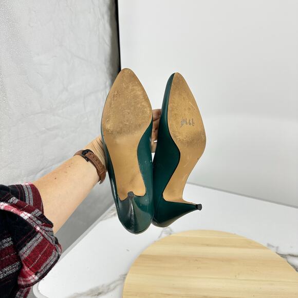 Vintage 80s Liz Claiborne Womens 6-6.5 Shoes Teal Leather Rockabilly Lady Preppy - Picture 5 of 9